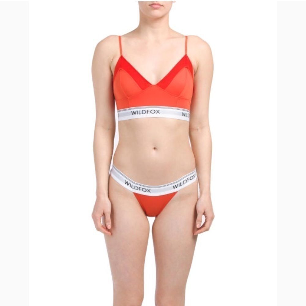 Wildfox soft cup longline bra and bikini brief set
